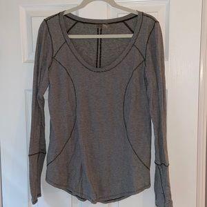 Zella Long Sleeve Green Striped Top